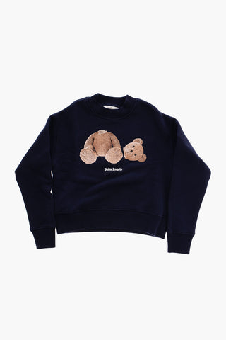 Fleeced Cotton BEAR Crew-Neck Sweatshirt