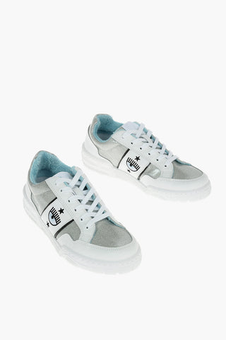 Glitter Rubberrised Leather CF-1 Low-Top Sneakers with Contrasting Logo