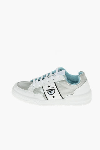 Glitter Rubberrised Leather CF-1 Low-Top Sneakers with Contrasting Logo