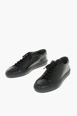Sneakers in Pelle a Tinta Unita