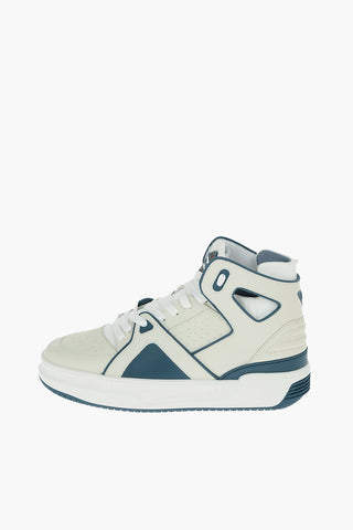 Cut-Out Details Leather High-Top Sneakers