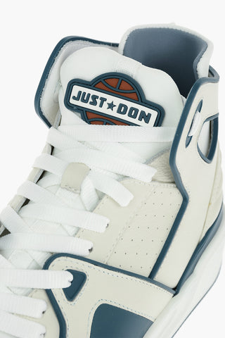 Cut-Out Details Leather High-Top Sneakers