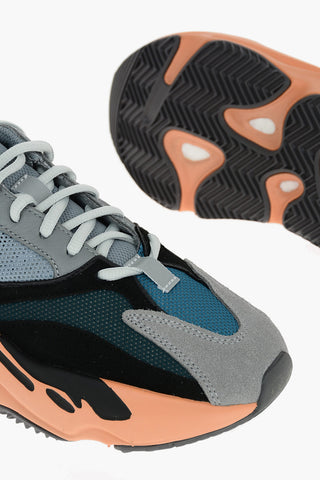 YEEZY Perforated Sole and Suede BOOST 700 Low-Top Sweakers with with Colored Sole