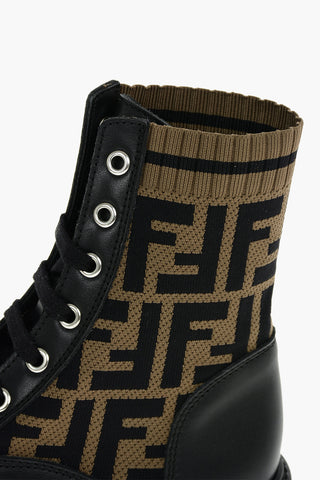 Leather and Fabric Ankle Boots