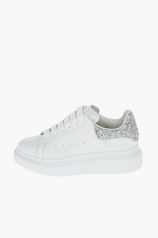 Glittered Detail Leather Sneakers