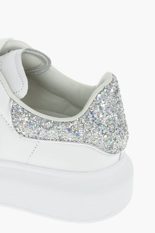 Glittered Detail Leather Sneakers