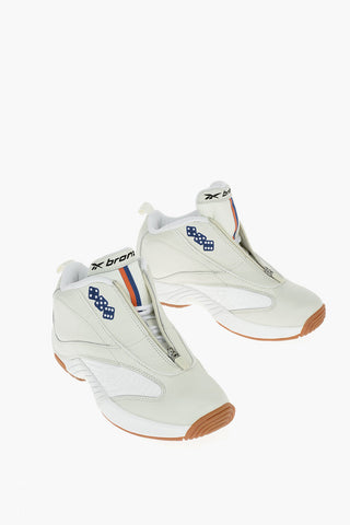 BRONZE Textured Leather ANSWER IV Sneakers With Zip Closure