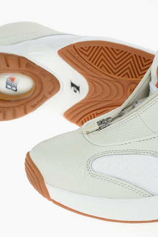 BRONZE Textured Leather ANSWER IV Sneakers With Zip Closure