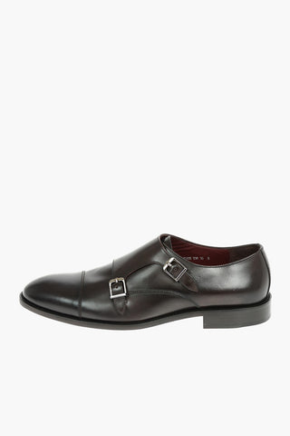 Leather Monk Strap Shoes With Leather Soles
