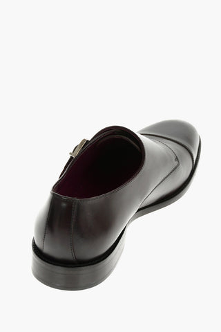 Leather Monk Strap Shoes With Leather Soles