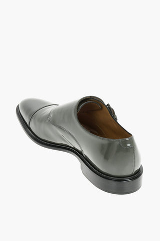 Leather Monk Strap Shoes With Leather Soles