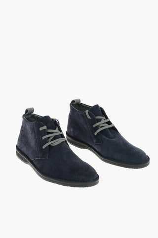 ID Suede Leather Desert Boots With Rubber Soles