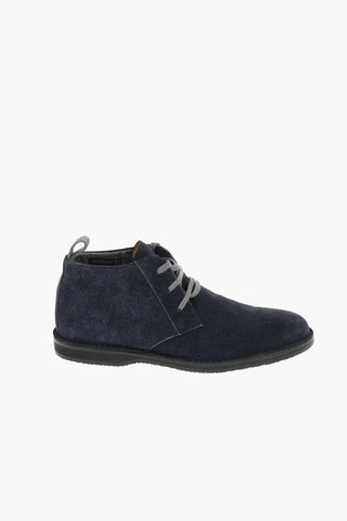 ID Suede Leather Desert Boots With Rubber Soles