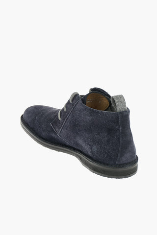 ID Suede Leather Desert Boots With Rubber Soles