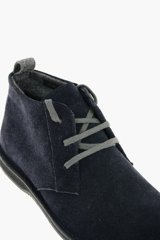 ID Suede Leather Desert Boots With Rubber Soles