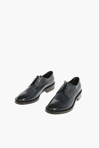 Leather Derby Shoes With Rubber Soles