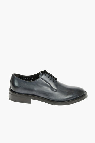 Leather Derby Shoes With Rubber Soles