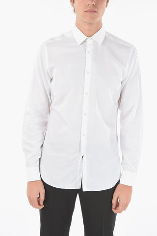 CC COLLECTION Camicia con Motivo a Rombi Lucido E Polisini Per Gemelli