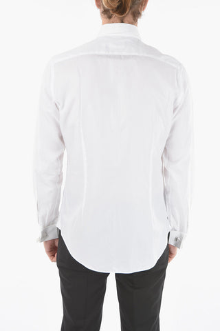 CC COLLECTION Camicia con Motivo a Rombi Lucido E Polisini Per Gemelli