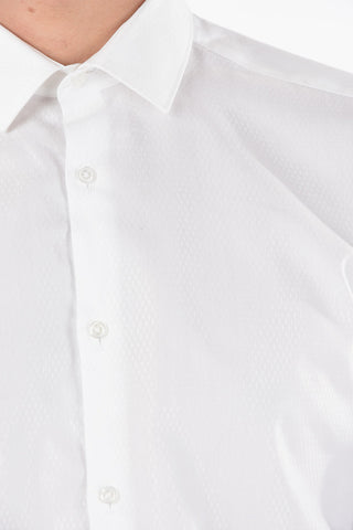 CC COLLECTION Camicia con Motivo a Rombi Lucido E Polisini Per Gemelli