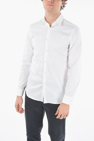 CC COLLECTION Camicia Plain Herringbone Con Collo Francese