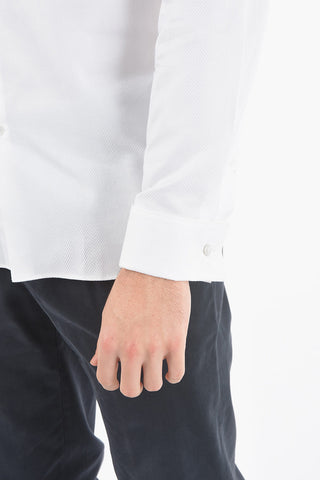 CC COLLECTION Camicia Plain Herringbone Con Collo Francese