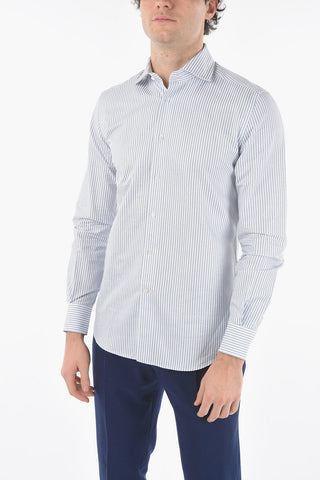 Pencil Striped Shirt with Spread Collar