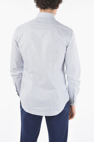 Pencil Striped Shirt with Spread Collar