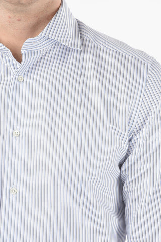 Pencil Striped Shirt with Spread Collar