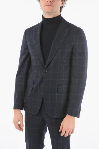 CC COLLECTION Windowpane-checkered RETAILORED Suit with Beetle Brooch