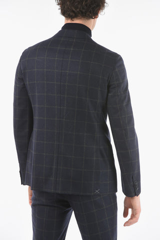 CC COLLECTION Windowpane-checkered RETAILORED Suit with Beetle Brooch