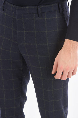 CC COLLECTION Windowpane-checkered RETAILORED Suit with Beetle Brooch
