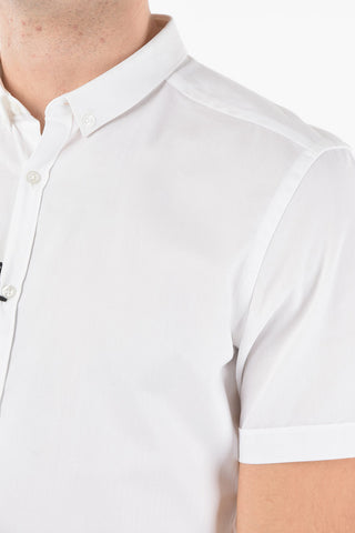 CC COLLECTION Cotton Short Sleeve Shirt with Button-down