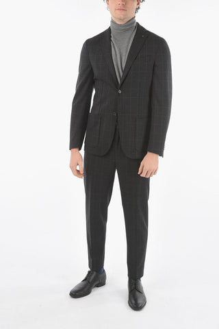 CC COLLECTION Graph-checkered RESET 2-piece Suit with Beetle Brooch