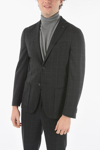 CC COLLECTION Graph-checkered RESET 2-piece Suit with Beetle Brooch