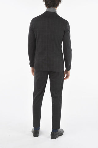 CC COLLECTION Graph-checkered RESET 2-piece Suit with Beetle Brooch