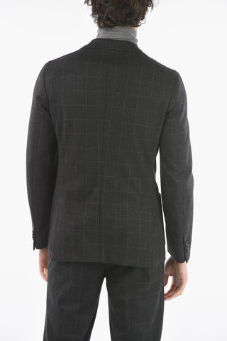 CC COLLECTION Graph-checkered RESET 2-piece Suit with Beetle Brooch