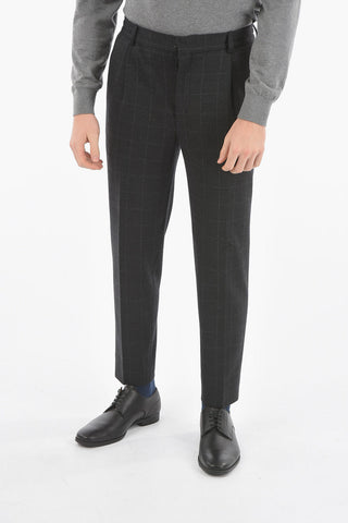 CC COLLECTION Graph-checkered RESET 2-piece Suit with Beetle Brooch