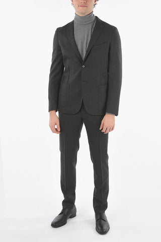 CC COLLECTION Virgin Wool Unlined Suit with Beetle Brooch