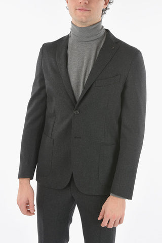 CC COLLECTION Virgin Wool Unlined Suit with Beetle Brooch