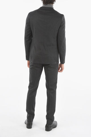 CC COLLECTION Virgin Wool Unlined Suit with Beetle Brooch