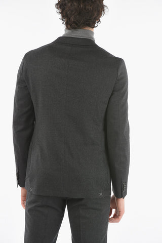 CC COLLECTION Virgin Wool Unlined Suit with Beetle Brooch