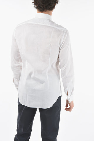 CC COLLECTION Awning Striped Cotton Shirt with Spread Collar