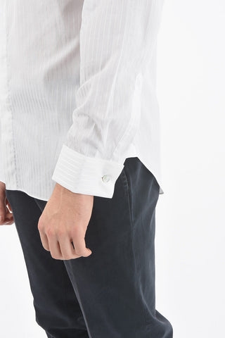 CC COLLECTION Awning Striped Cotton Shirt with Spread Collar