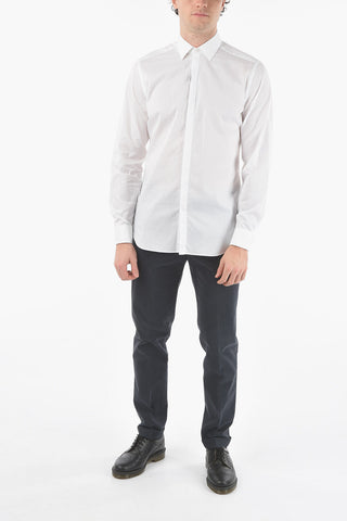 CC COLLECTION Awning Striped Cotton Shirt with Spread Collar
