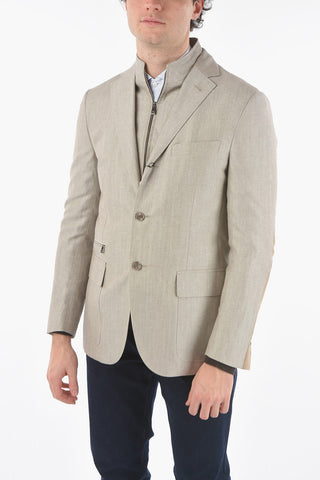 Blazer SPORTSWEAR in Misto Lino con Chester Piece Removibile