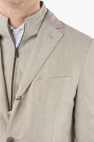 Blazer SPORTSWEAR in Misto Lino con Chester Piece Removibile