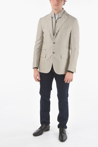 Blazer SPORTSWEAR in Misto Lino con Chester Piece Removibile