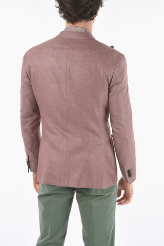 Double-breasted Peak Lapel GATE Silk Blend Blazer