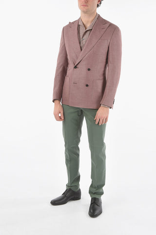 Double-breasted Peak Lapel GATE Silk Blend Blazer